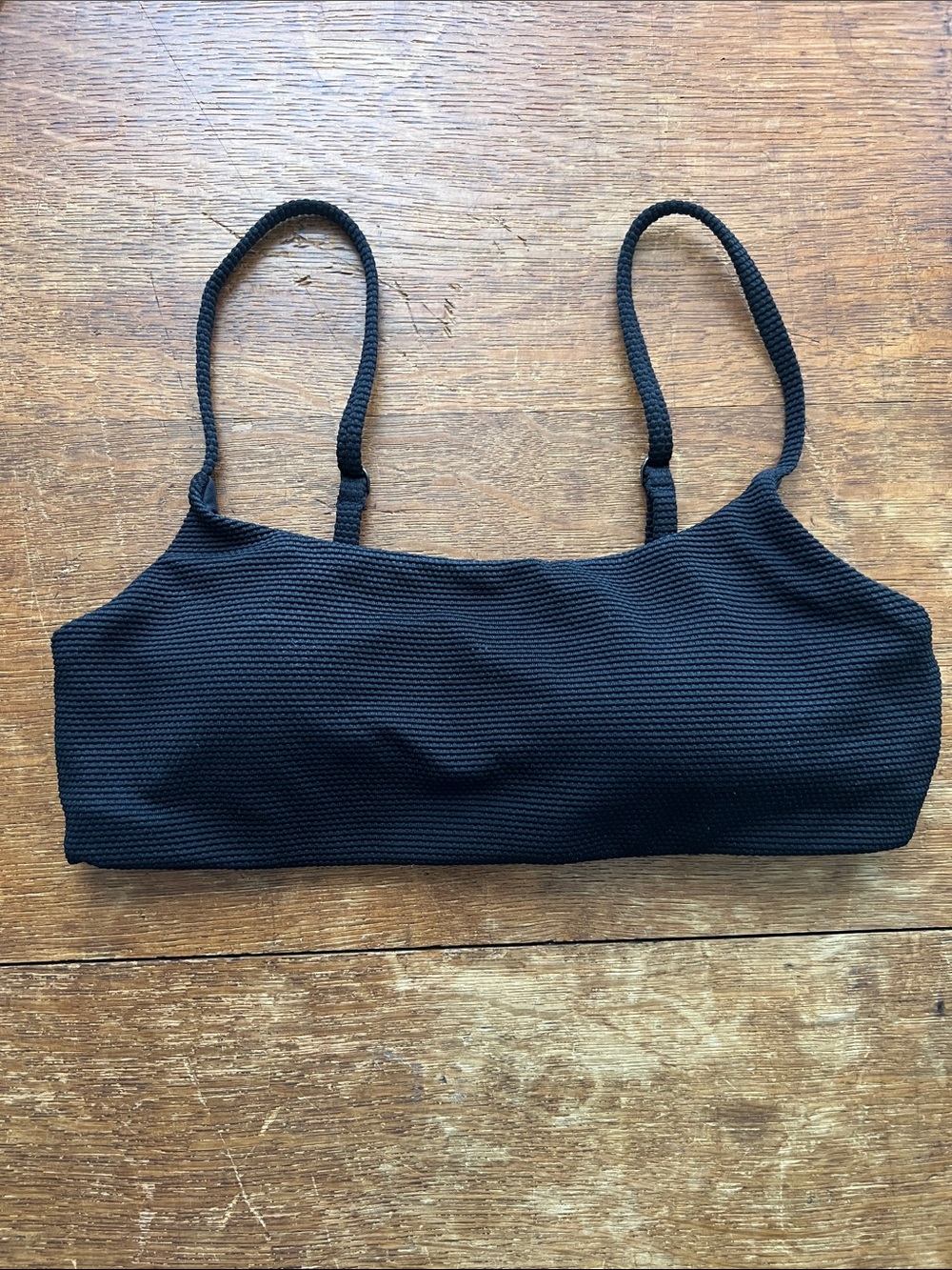 Athleta Black Ribbed Bralette Top